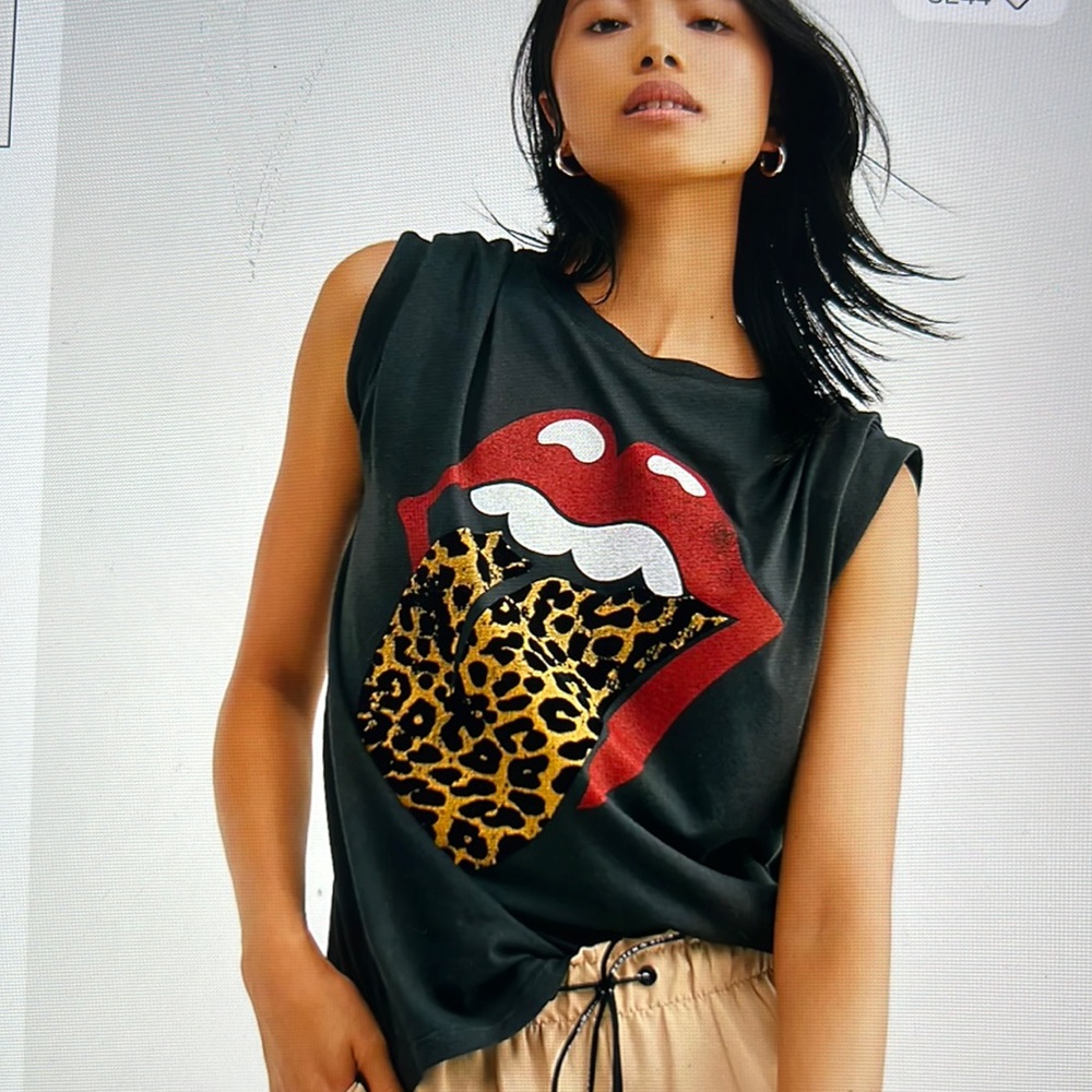 Free People Flocked Leopard Tongue Tee